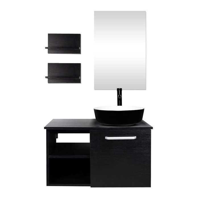 Latitude Run® 28" WallMounted Single Bathroom Vanity Set with Mirror